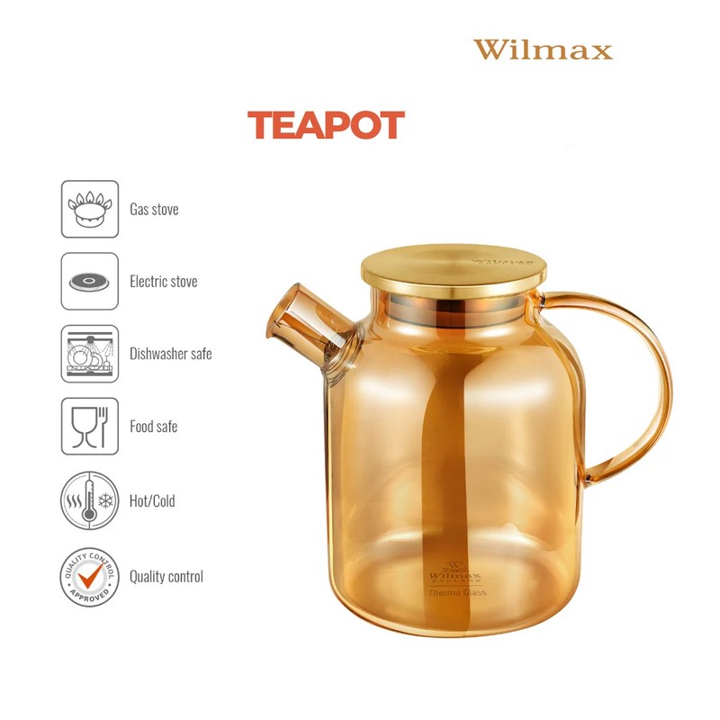Wilmax Τσαγιέρα Γυάλινη με Φίλτρο 1.6L Amber Wilmax Τσαγιέρα Γυάλινη με Φίλτρο 1.6L Amber