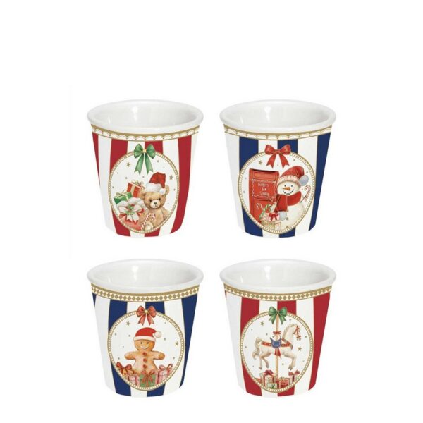 Easy Life Cozy Christmas Σετ 4 τεμ Φλυτζάνια Καφέ 100 ml πορσελάνης