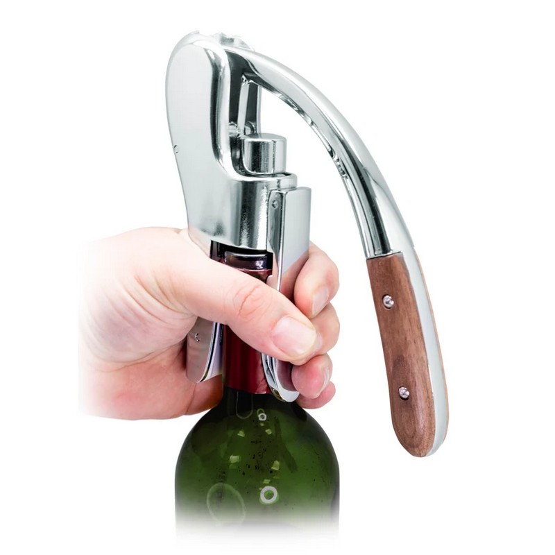 Vin Bouquet Chrome Τιρμπουσόν μοχλού με ξύλινο χέρι Vin Bouquet Chrome Τιρμπουσόν μοχλού με ξύλινο χέρι