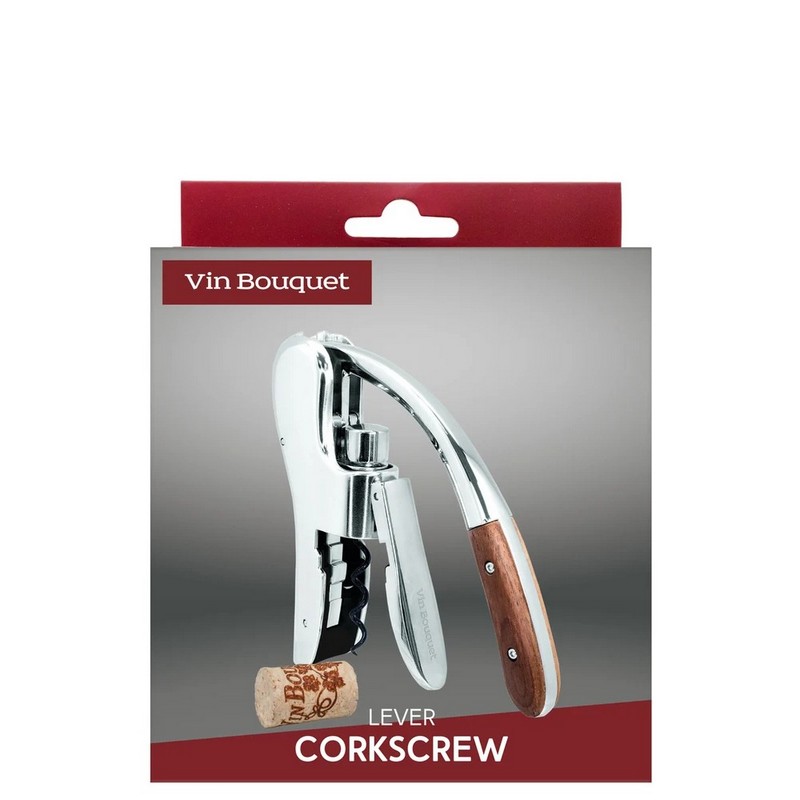 Vin Bouquet Chrome Τιρμπουσόν μοχλού με ξύλινο χέρι Vin Bouquet Chrome Τιρμπουσόν μοχλού με ξύλινο χέρι