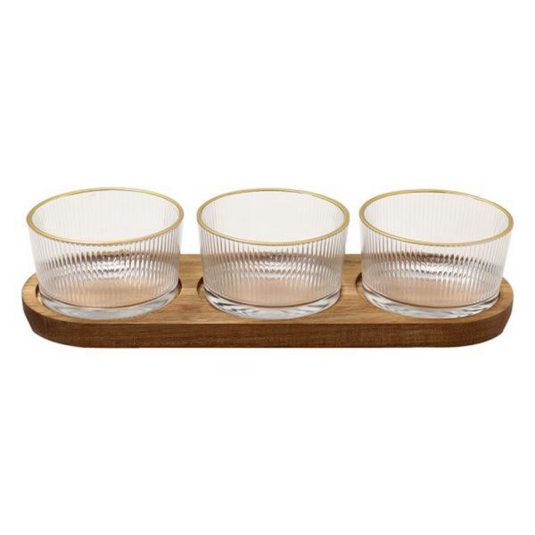 Tognana Gold Glass Ορντεβιέρα 3 τεμ Ξύλο & γυαλί